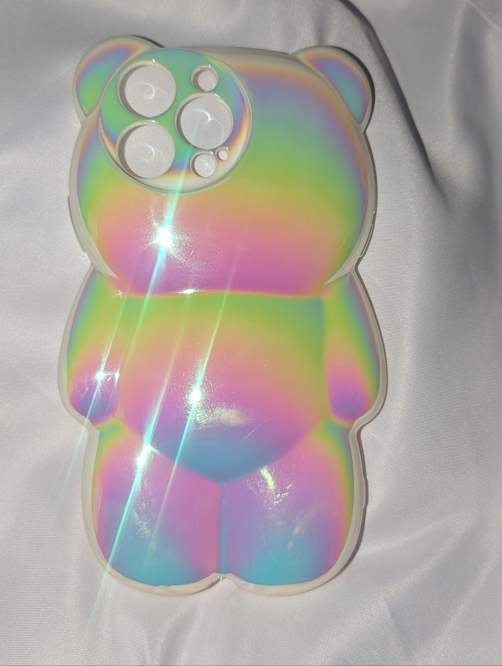 Iridescent Bear iPhone 14 Pro Max Case - Rainbow Holographic